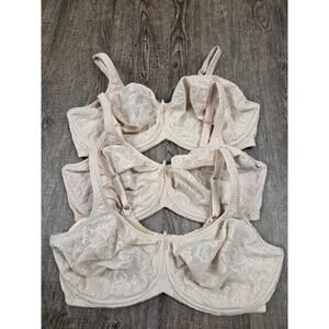 Lunaire 132-11 Seamless Underwire Unlined Bra Size 42DDD Lot of 3 Beige